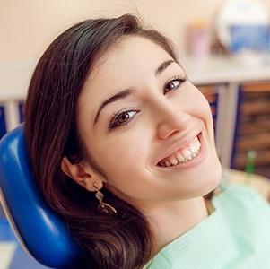 woman smiling directly at camera