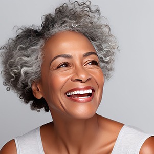 Mature woman with beautiful, bright smile