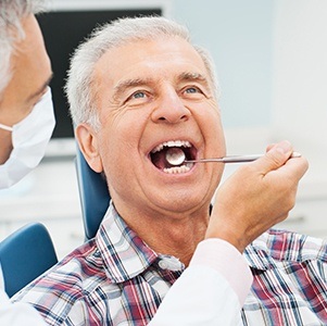 man getting checkup