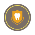 Animated tooth on shield icon