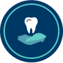 Animated tooth in hand icon