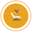 Animated dental chair icon highlighted