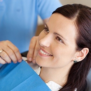 woman smiling straight ahead